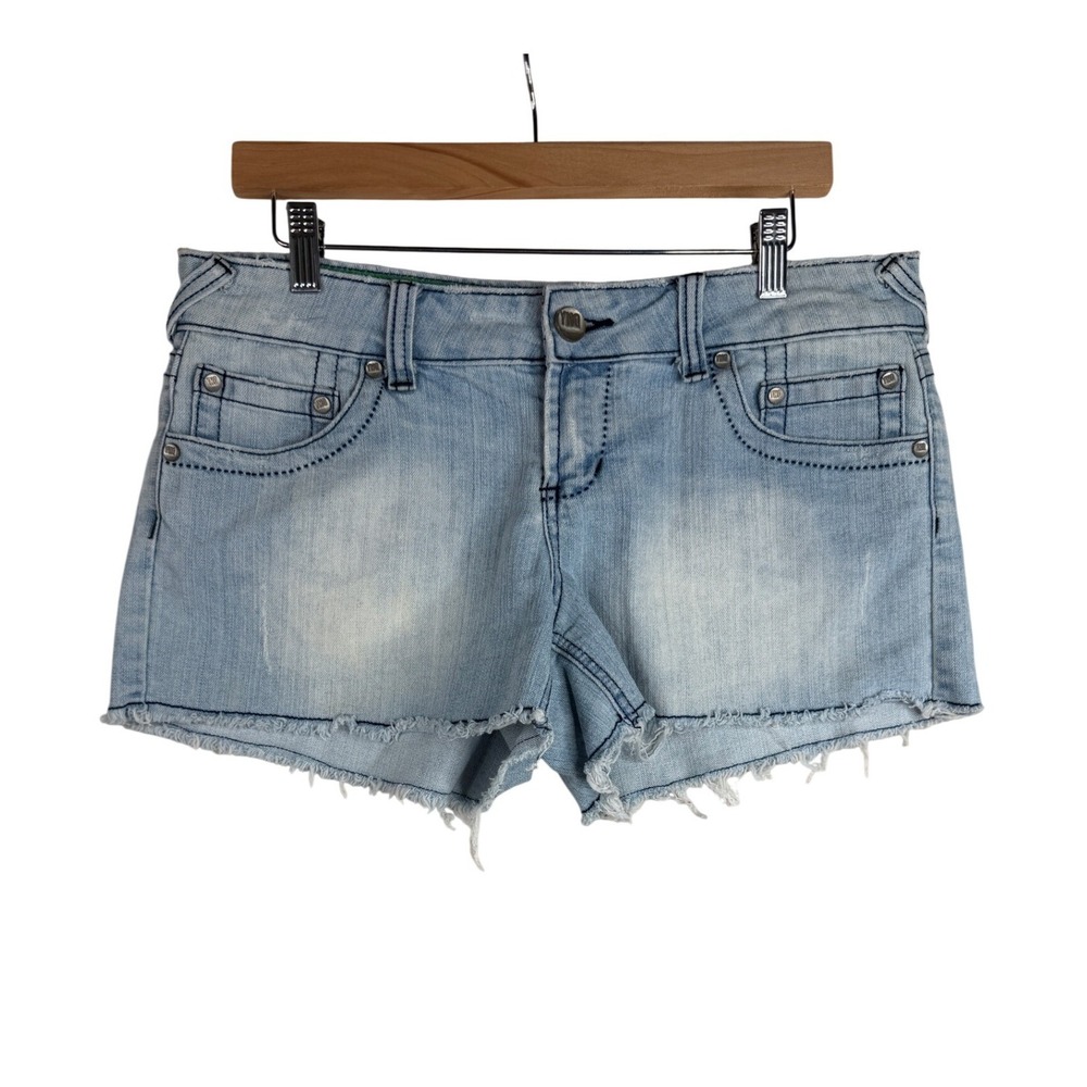 YNO Distressed Denim Jean Shorts Juniors size 13 Blue